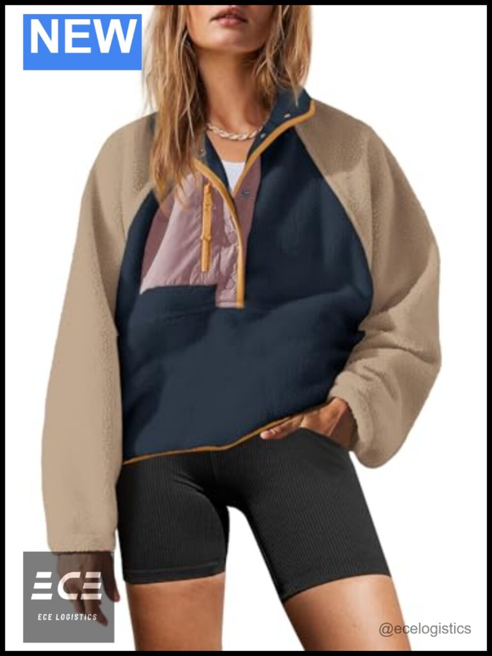 Womens Sherpa Fleece Pullover Jacket Button Down Sweatshirt with Pockets